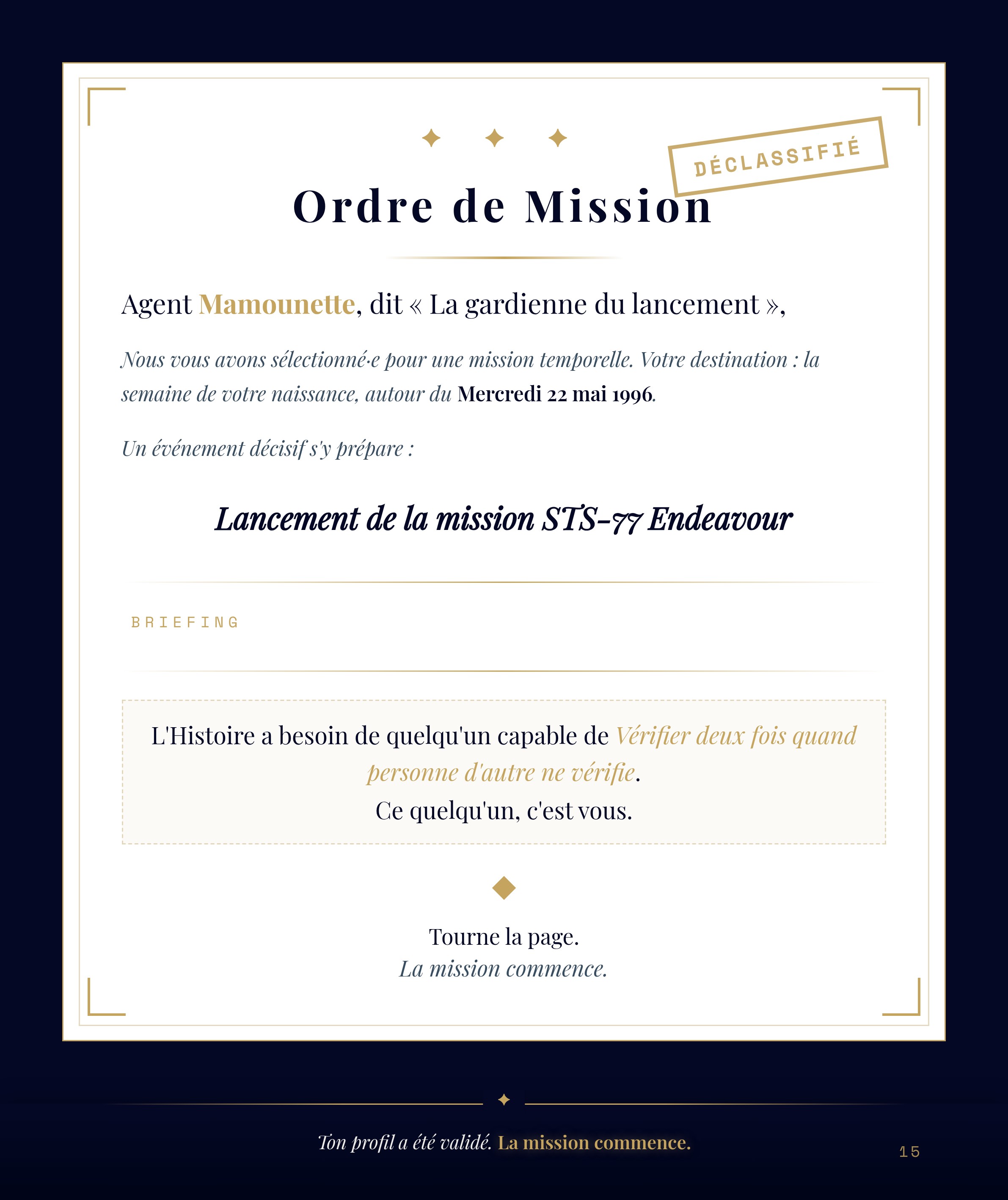 Ordre de mission personnalise