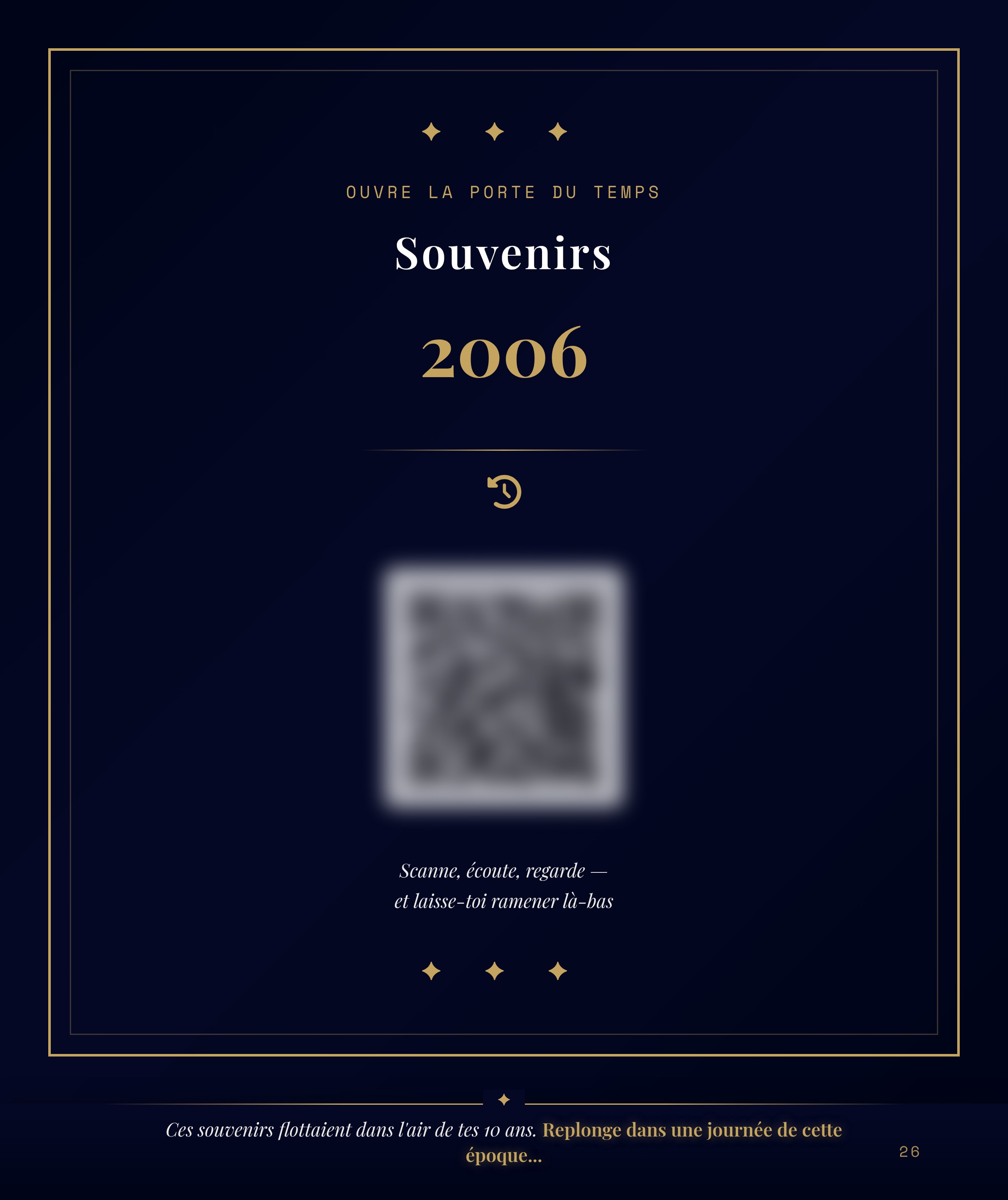 QR Code Souvenir — ouvre la porte du temps