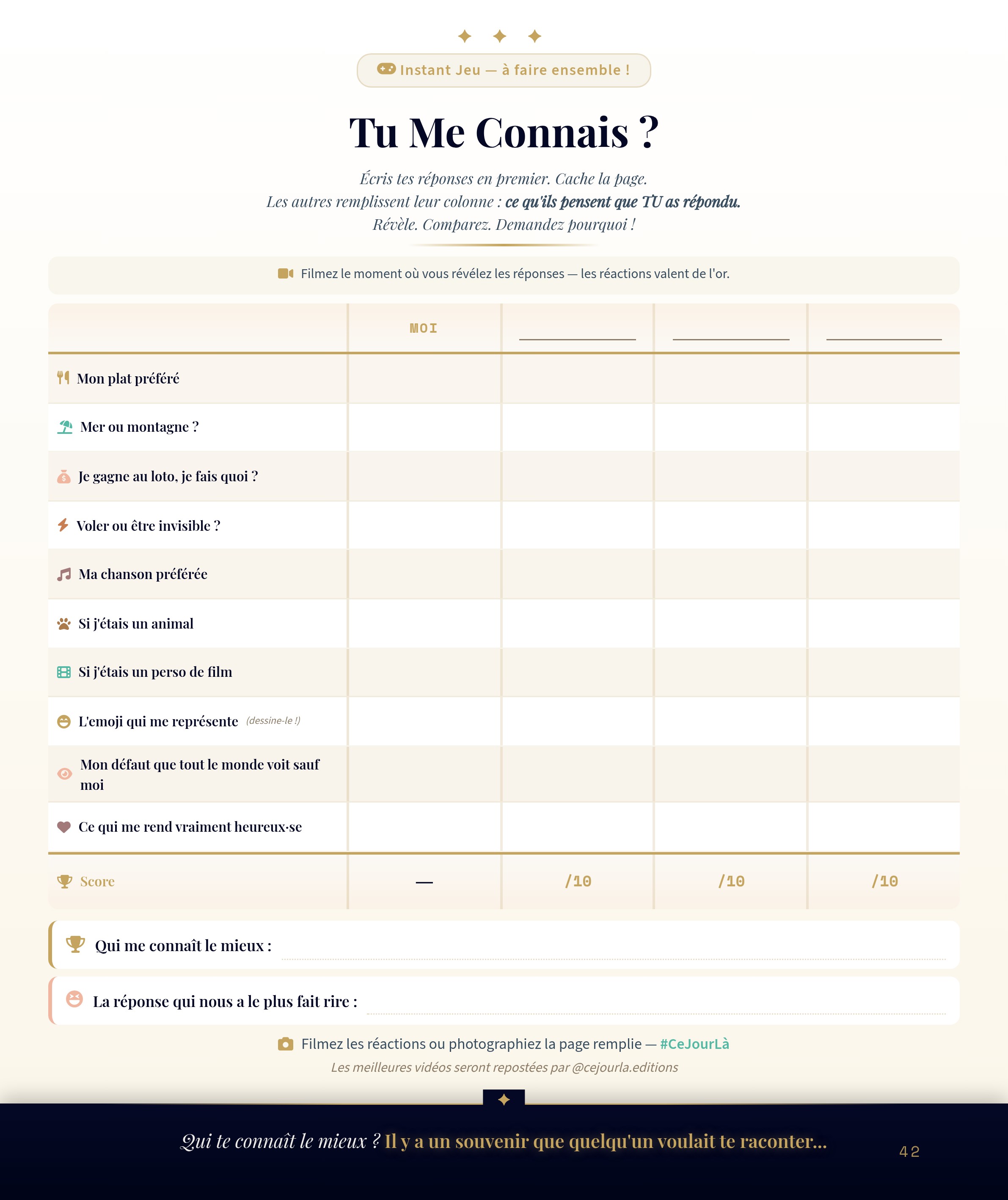 Tu Me Connais ? — quiz a remplir ensemble